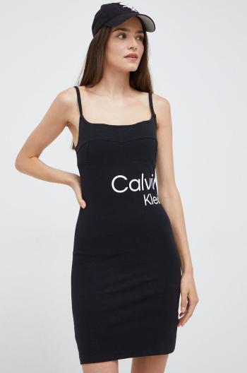 Šaty Calvin Klein Jeans černá barva, mini