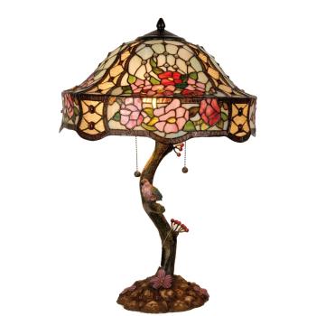 Stolní lampa Tiffany Flowers - Ø 45*62 cm 3x E27 / Max 60w 5LL-5631