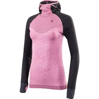 Klimatex ENNY Dámské bezešvé triko s dlouhým rukávem a kapucí, růžová, velikost M