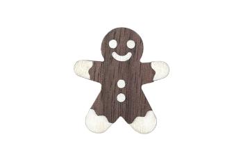 Dřevěná brož ve tvaru Gingerbread brooch s praktickým zapínáním a možností výměny či vrácení do 30 dnů zdarma