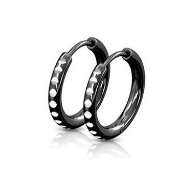 Šperky4U Černé ocelové náušnice kruhy - OPN1639K-10