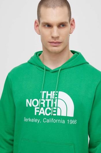 Bavlněná mikina The North Face M Berkeley California Hoodie pánská, zelená barva, s kapucí, s potiskem, NF0A55GFPO81