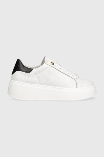 Kožené sneakers boty Twinset bílá barva, 231TCP110