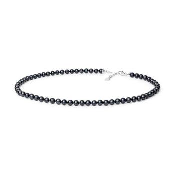 Silvego Perlový náhrdelník Elodie z přírodních černých perel se stříbrným zapínáním GRP555NB40