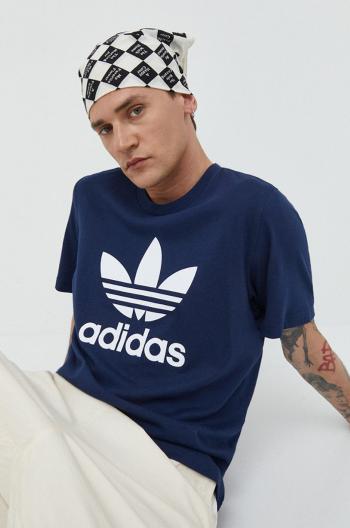 Bavlněné tričko adidas Originals tmavomodrá barva, s potiskem