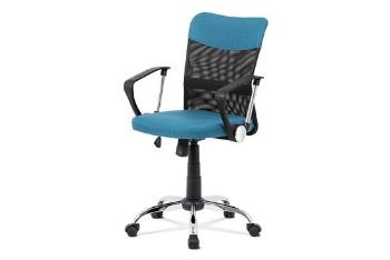Autronic KA-V202 BLUE Kancelářská židle, modrá látka, černá MESH, houpací mech, kříž chrom