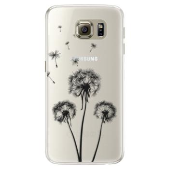 Silikonové pouzdro iSaprio - Three Dandelions - black - Samsung Galaxy S6 Edge