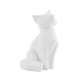 Sada 3 ks: Bílá soška Origami Fox – malá