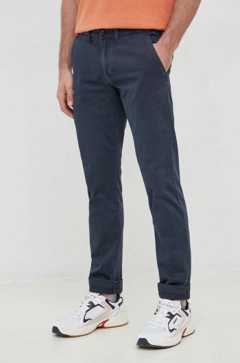 Kalhoty Pepe Jeans Sloane pánské, tmavomodrá barva, jednoduché
