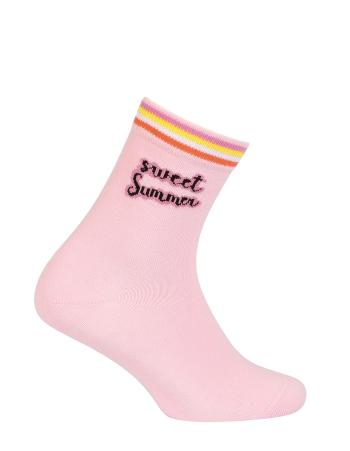 Dívčí ponožky s nápisem WOLA SWEET SUMMER růžové Velikost: 33-35