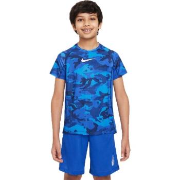 Nike NP DF SS TOP AOP B Chlapecké tréninkové tričko, modrá, velikost S