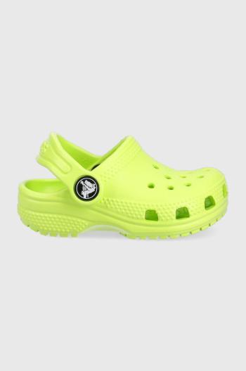 Dětské pantofle Crocs zelená barva