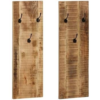 Nástěnný věšák 2 ks masivní mangovníkové dřevo 36 × 110 × 3 cm