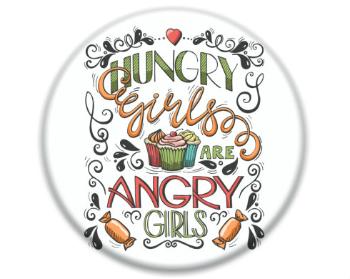 3D samolepky kruh - 5 kusů Hungry girls are angry girls