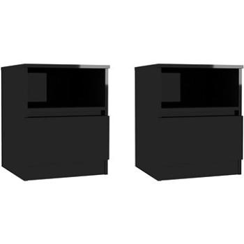 SHUMEE Noční stolky 2 ks černé vysoký lesk 40 × 40 × 50 cm dřevotříska, 806172 (806172)