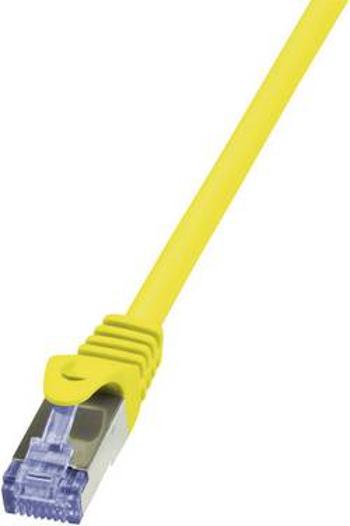Síťový kabel RJ45 LogiLink CQ3037S, CAT 6A, S/FTP, 1.00 m, žlutá