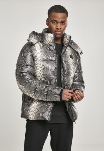 Urban Classics Hooded AOP Puffer Jacket grey snake - XXL