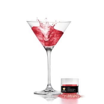 Jedlé třpytky do nápojů - červená - Red Brew Glitter® - 4 g - Brew Glitter