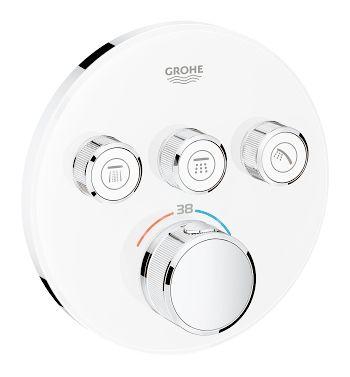 GROHE Grohtherm SmartControl Termostatická vanová baterie pod omítku se 3 ventily, měsíční bílá 29904LS0