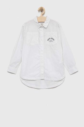 Dětská bavlněná košile Pepe Jeans Zandra bílá barva