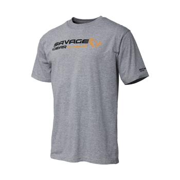 Savage Gear Triko Signature Logo T-shirt Grey Melange