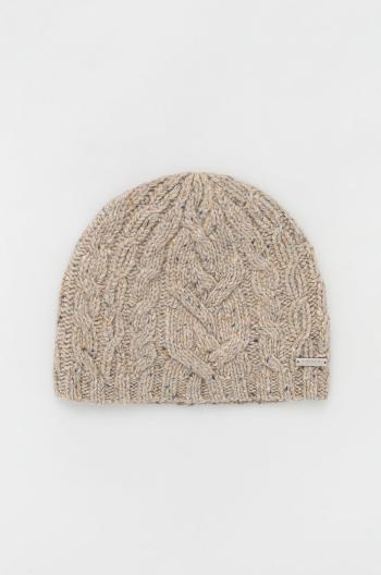 Vlněný klobouk Lauren Ralph Lauren béžová barva, z husté pleteniny