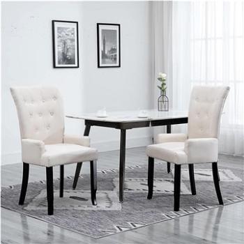 Jídelní židle s područkami béžová textil (248459)