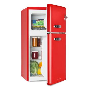 Klarstein Irene, retro chladnička s mrazničkou, 61 l chladnička, 24 l mrazák, červená