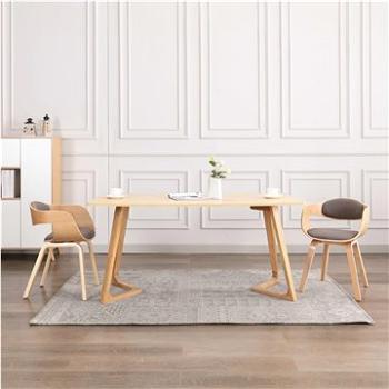 Jídelní židle 2 ks ohýbané dřevo a taupe textil (287390)