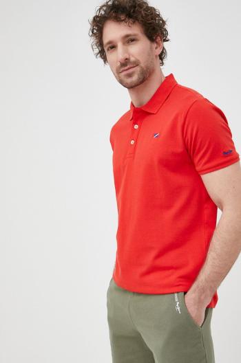 Bavlněné polo tričko Pepe Jeans Vidal červená barva, hladké