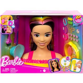 Barbie Neonově Duhová Česací Hlava - Černovláska  (194735125197)