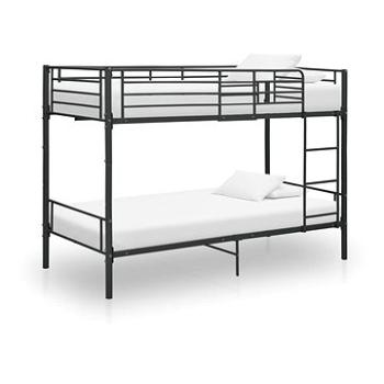 Poschoďová postel černá kov 90x200 cm (287910)