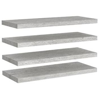 Shumee plovoucí nástěnné 4 ks betonově šedé 80×23,5×3,8 cm MDF, 326602 (326602)