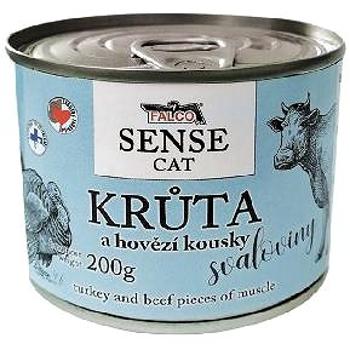 Falco Sense Cat krůta a hovězí 6 × 200 g (8594725086026)