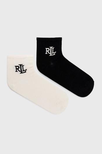 Hedvábné ponožky Lauren Ralph Lauren (2-pak) černá barva