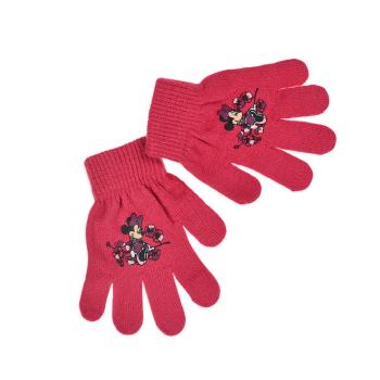 Dívčí rukavice DISNEY MINNIE FLOWERS tmavě růžové Velikost: UNI