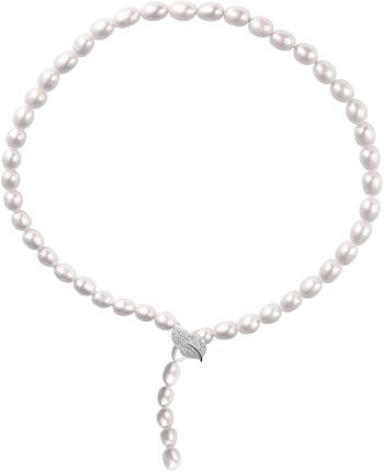 JwL Luxury Pearls Luxusní perlový náhrdelník se zirkony JL0596