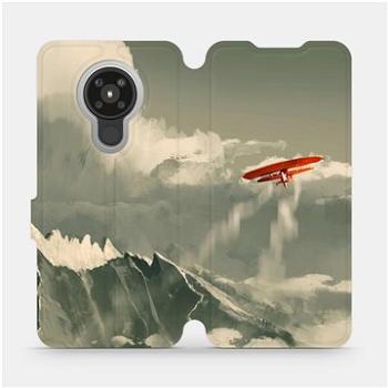 Flipové pouzdro na mobil Nokia 5.3 - MA03P Oranžové letadlo v horách (5903516259465)
