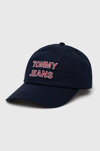 Čepice Tommy Jeans tmavomodrá barva, s aplikací