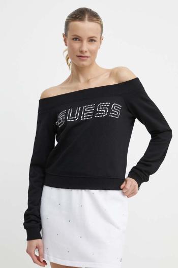 Mikina Guess SKYLAR dámská, černá barva, hladká, V4GQ08 K8802