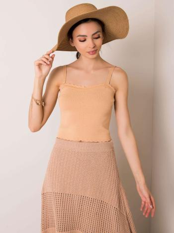 BÉŽOVÝ DÁMSKÝ TOP S KRAJKOU 178-TP-3008.94-BEIGE Velikost: S/M