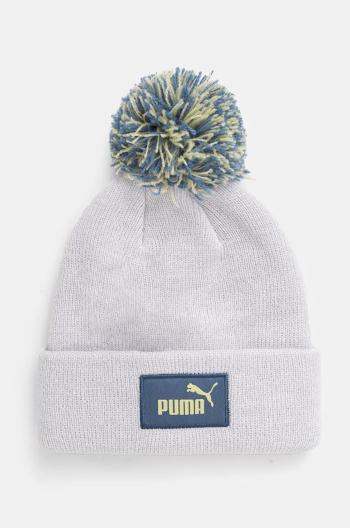 Dětská čepice Puma FC Pom-Pom- Beanie šedá barva, z tenké pleteniny, 255410