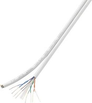 Ethernetový síťový kabel CAT 6 TRU COMPONENTS CAT 5e/CCA, U/UTP, 8 x 2 x 0.196 mm², bílá, 100 m