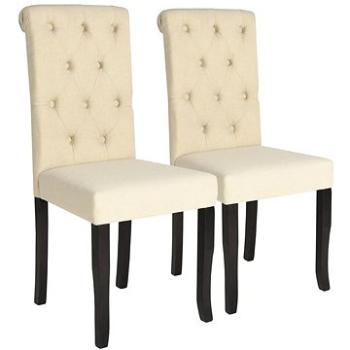 Jídelní židle 2 ks krémové textil (245516)