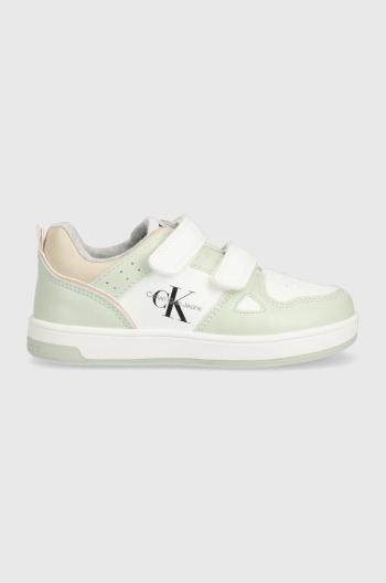 Dětské sneakers boty Calvin Klein Jeans zelená barva