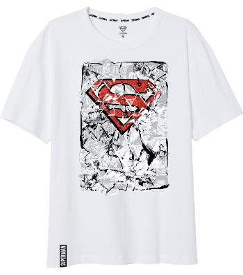EPlus Pánské tričko - Superman bílé Velikost - dospělý: M