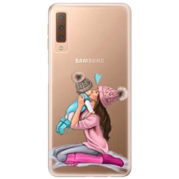 iSaprio Kissing Mom - Brunette and Boy pro Samsung Galaxy A7 (2018) (kmbruboy-TPU2_A7-2018)
