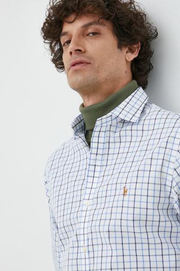 Košile Polo Ralph Lauren pánská, bílá barva, slim, s klasickým límcem