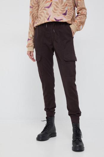 Kalhoty Pepe Jeans dámské, hnědá barva, high waist
