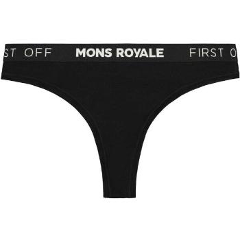 MONS ROYALE MERINO THONG Dámská sportovní merino tanga, černá, velikost L